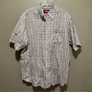 Russell Simmons 90s Y2K Shirt Men’s XL Short Sleeve Button Down Plaid Hip Hop